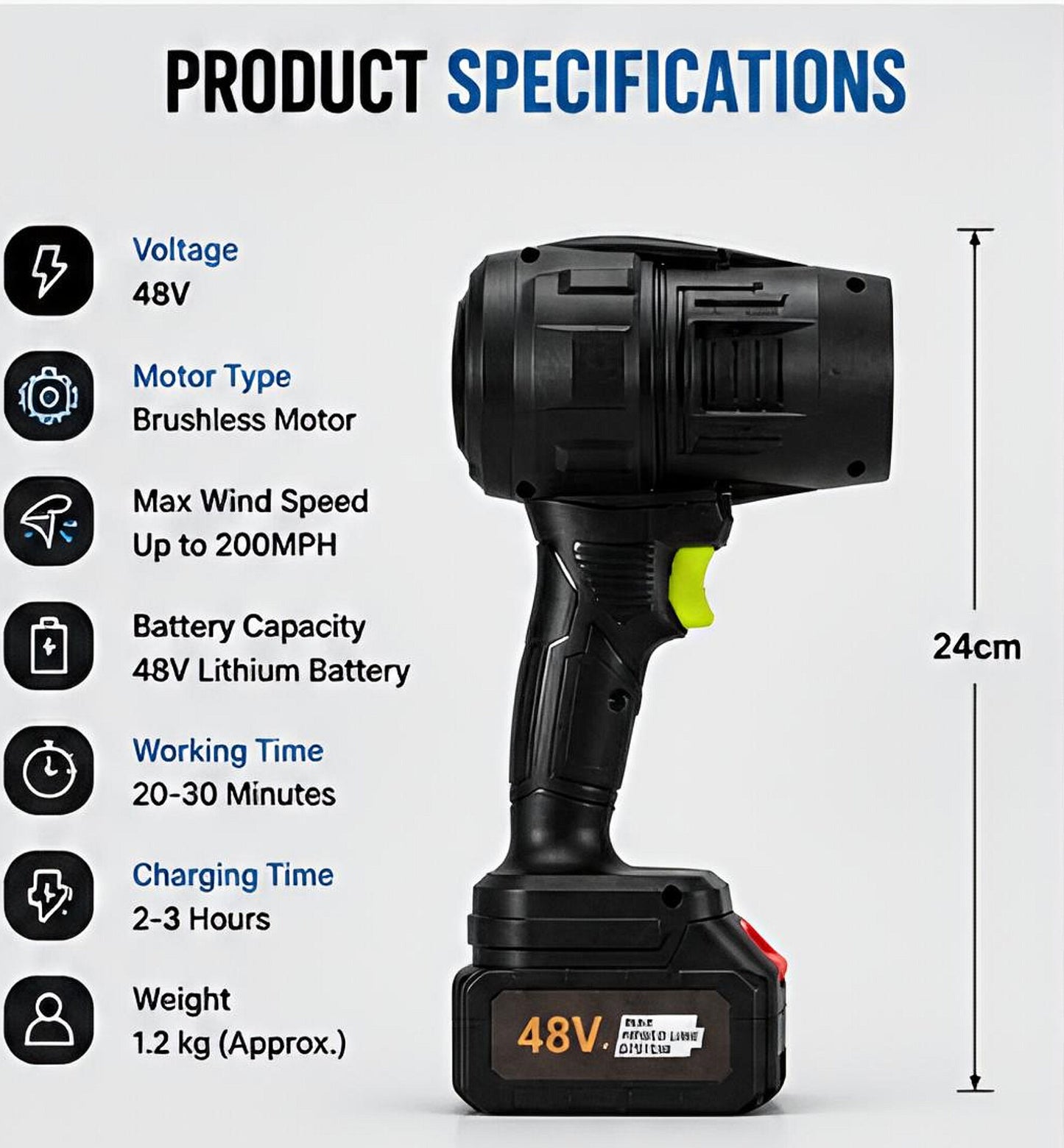 Cordless Turbo Jet Air Blower ( 48V )